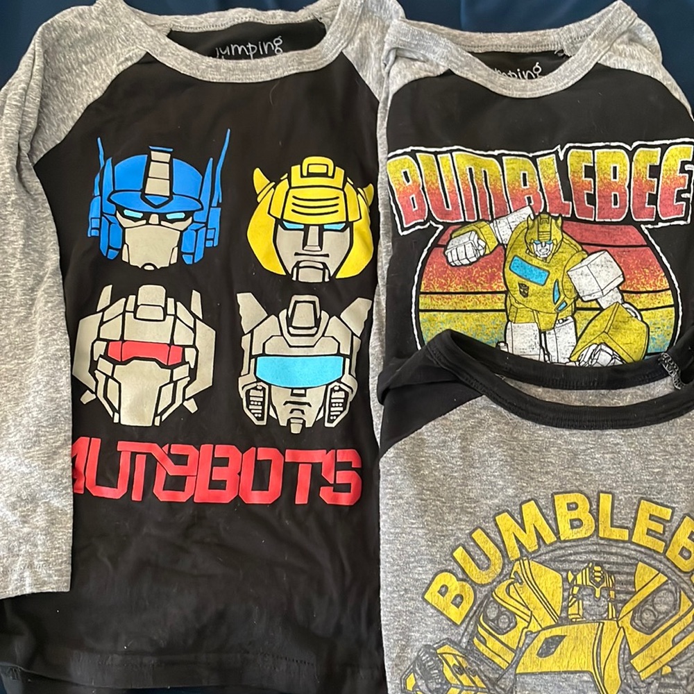 Transformers bumblebee autobots long sleeve shirts set of 3 size 6